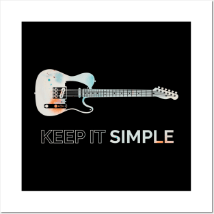 Keep It Simple T-Style Electric Guitar Texture Posters and Art